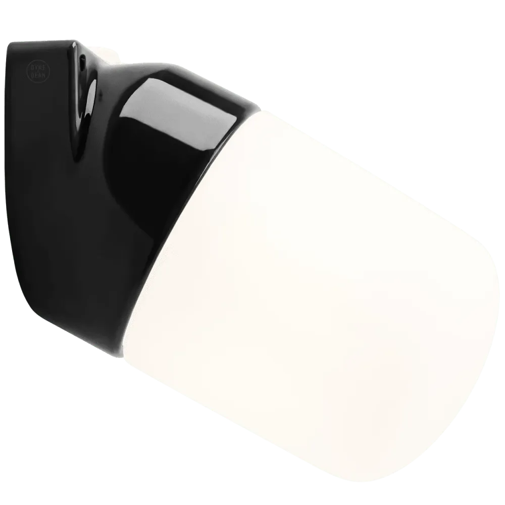 LUZ DE PAREDE COM ÂNGULO PRETO DE CERÂMICA FUNDADA E27 DYKE & DEAN