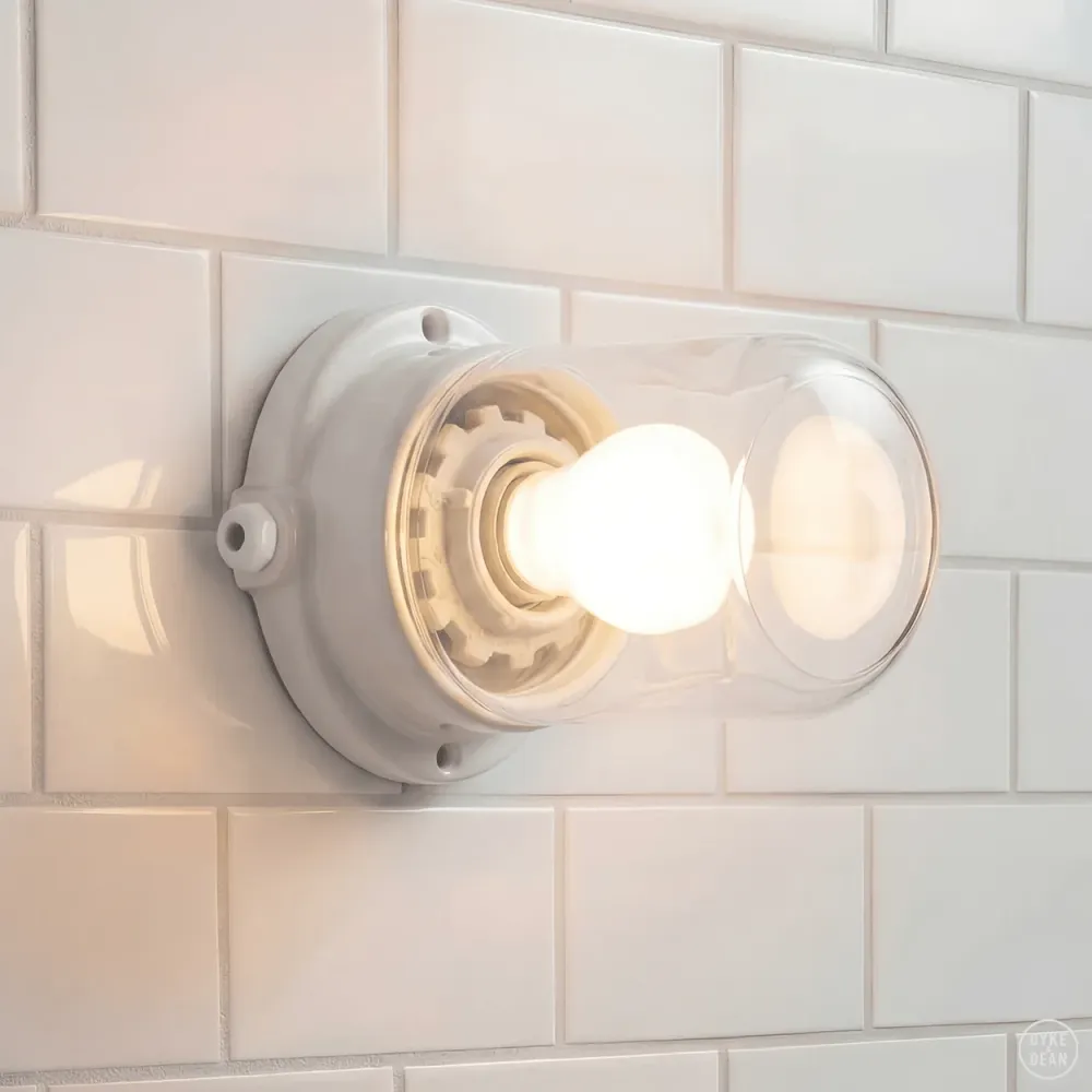 LUZ DE PAREDE MONTADA EM CERÂMICA CLEAR E27 DYKE & DEAN