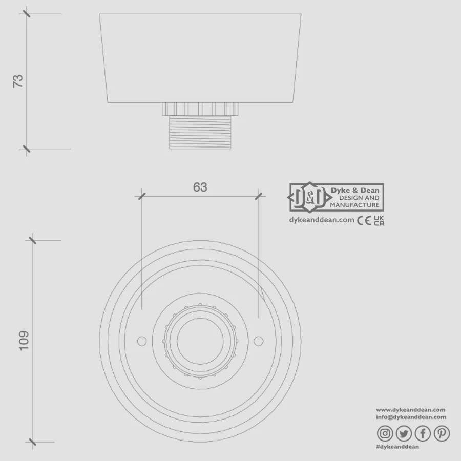 LUZ DE TETO E PAREDE TRASEIRA DUROPLAST PEQUENO DYKE & DEAN