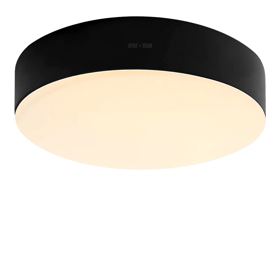 PAREDE DE DISCO PRETO E LUZ DE TETO 445MM DYKE & DEAN