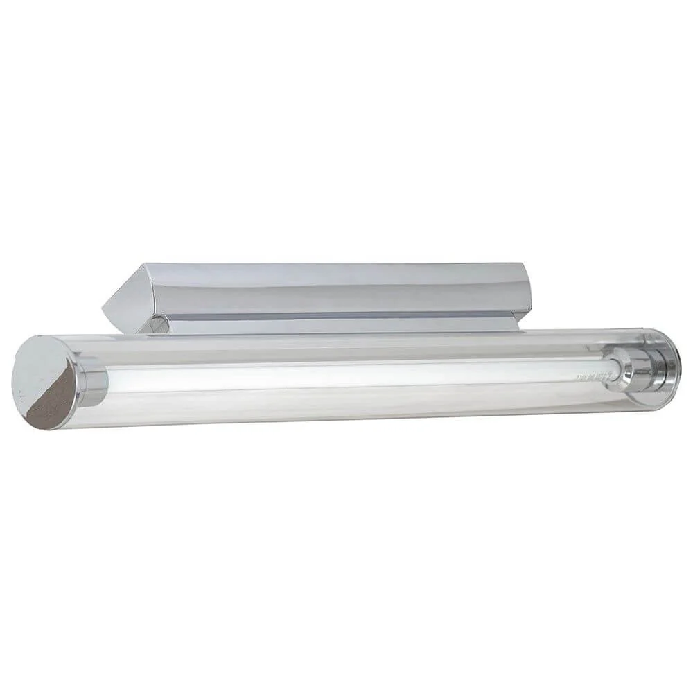 Espelho tubular de parede luminoso tubo acrílico 60cm cromado