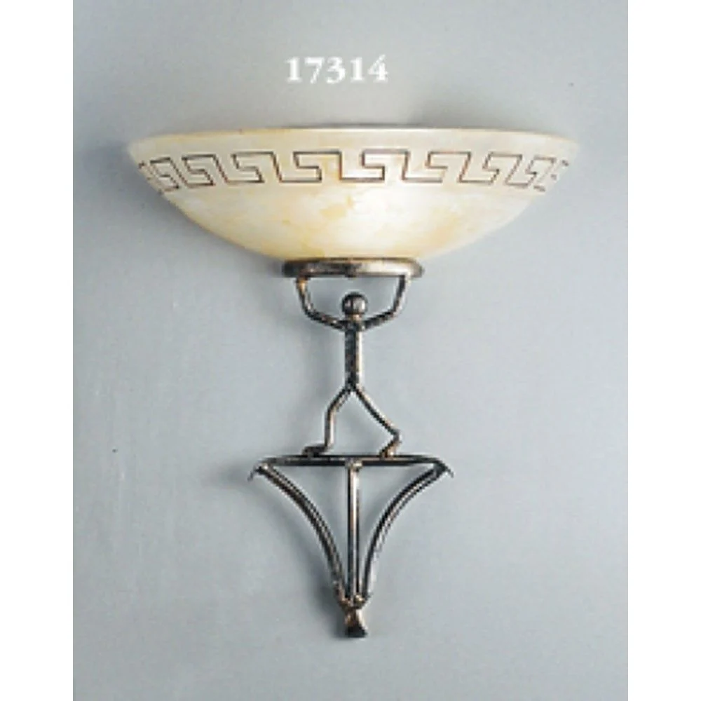 Ethno Wall Light Half-Shell Black-Gold Silver 33cm