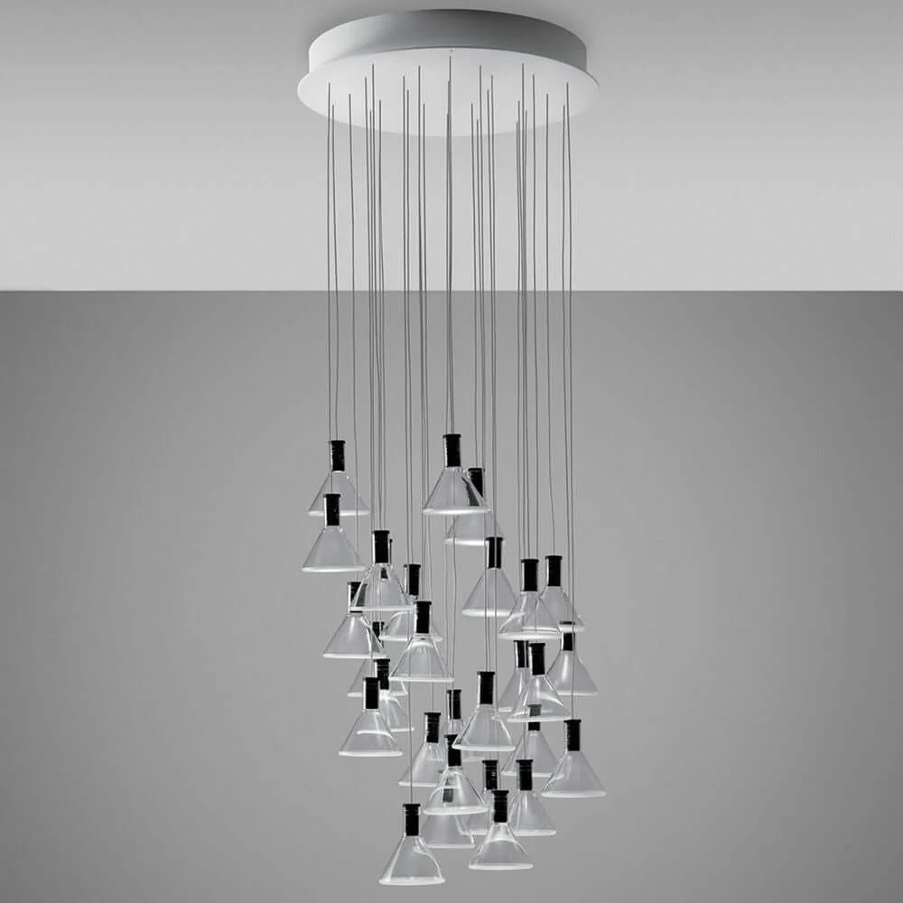 Fabbian Multispot LED Hanging Lamp Polair 30-Flame Round