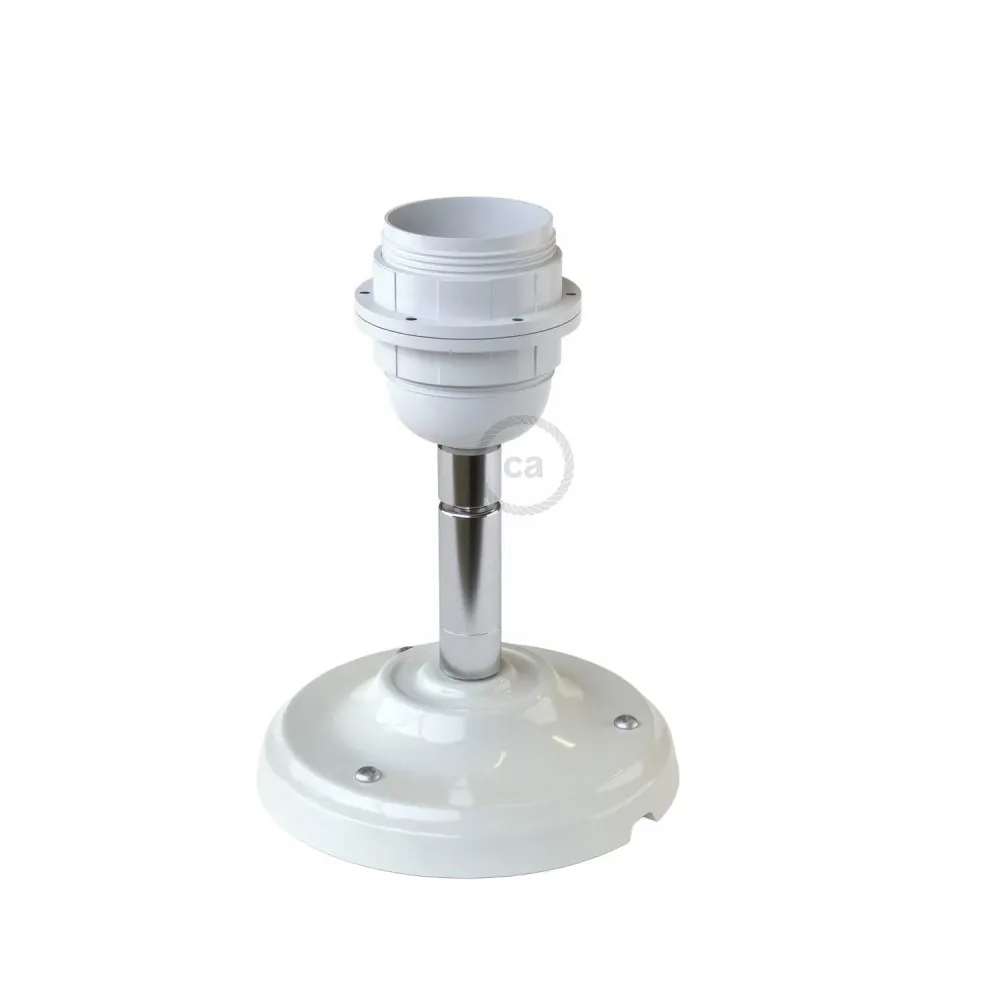 Fermaluce 90° Classic com soquete roscado E26, fonte de luz em porcelana ajustável - Branco
