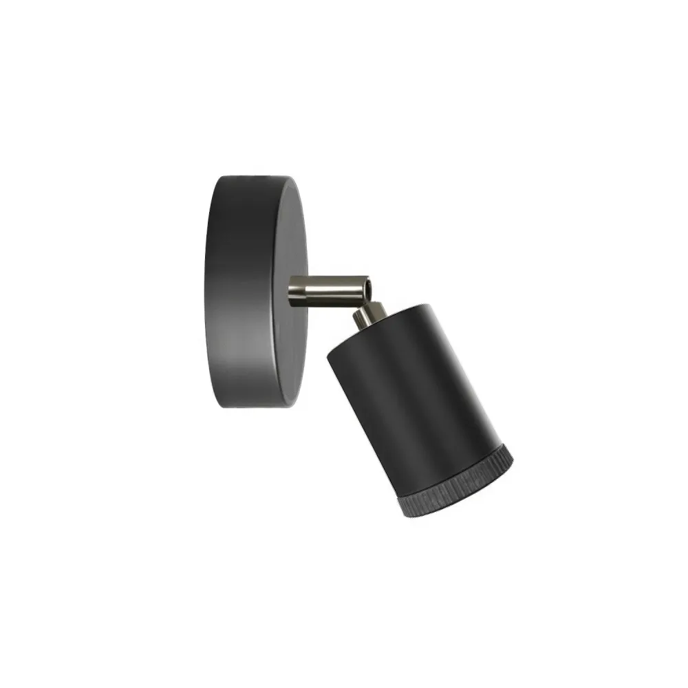 Fermaluce foco Mini Spotlight GU1d0, lâmpada orientável de parede ou teto com articulação - Preto