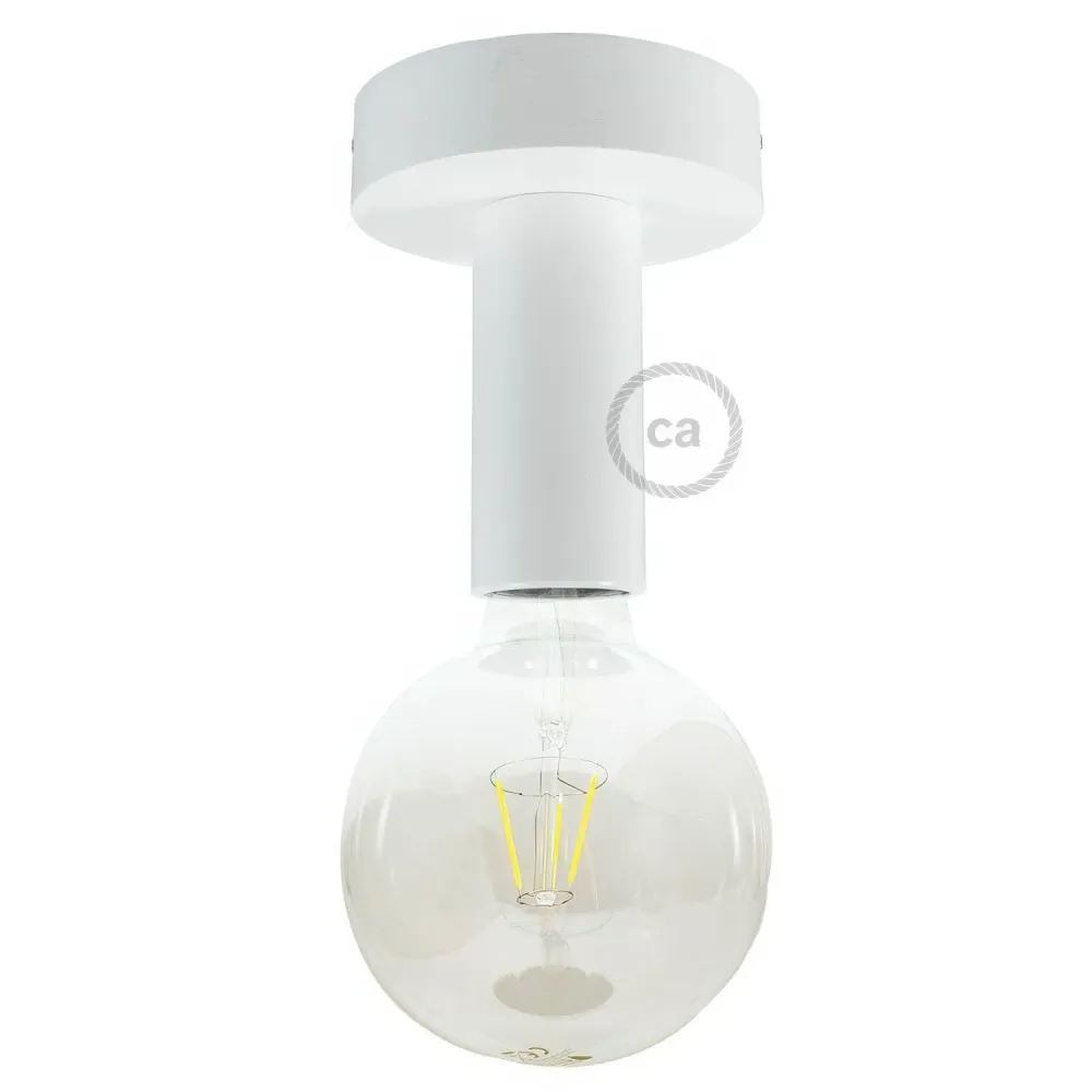 Fermaluce Wood M, plafon de madeira pintada para parede ou teto - Branco