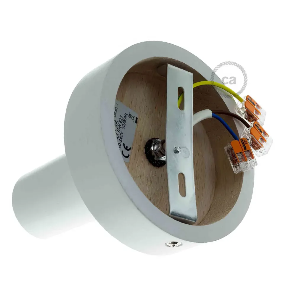 Fermaluce Wood M, plafon de madeira pintada para parede ou teto - Branco