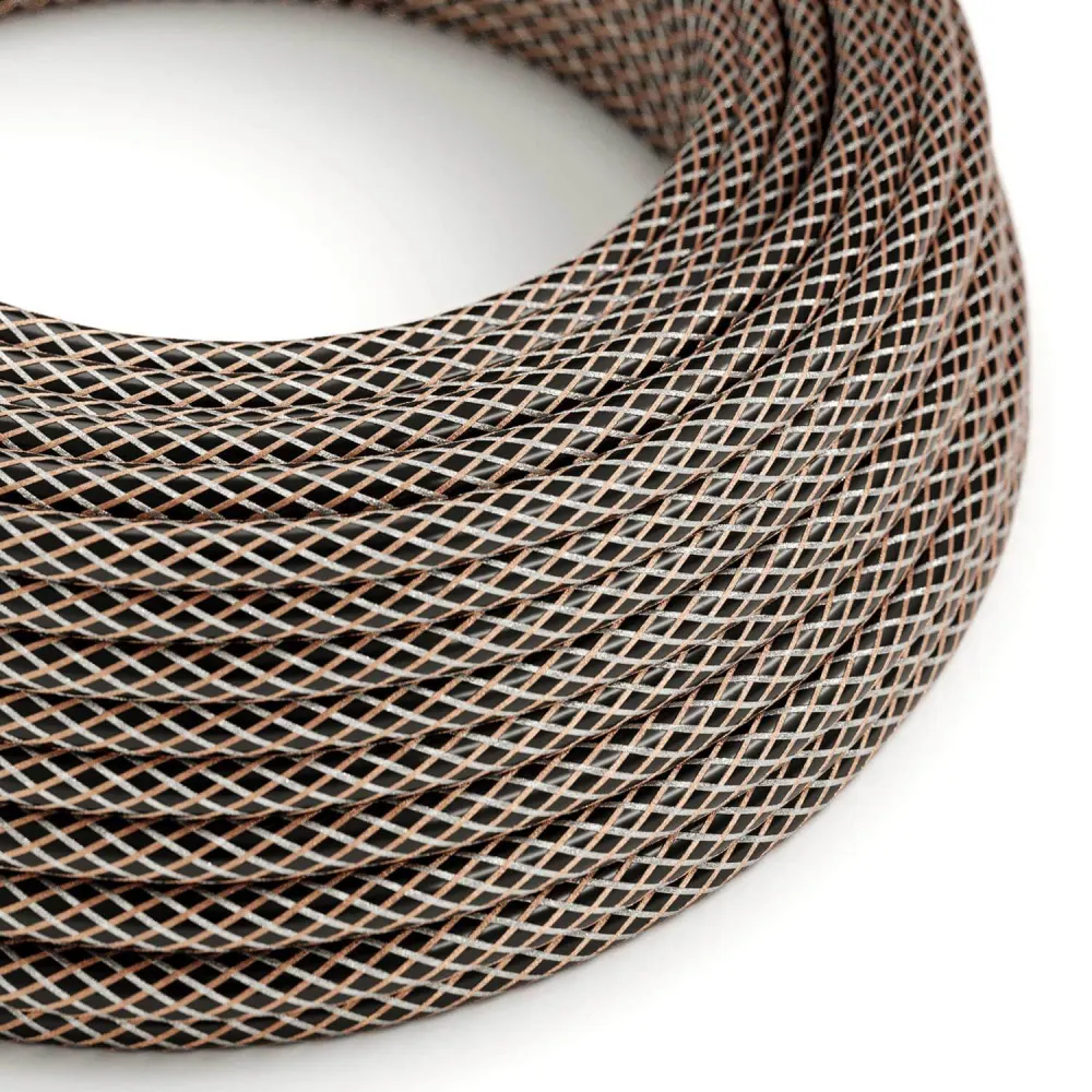 Fio elétrico Preto com malha em Cobre e Cobre estanhado - O Original Creative Cables, para as tuas lâmpadas - RR03