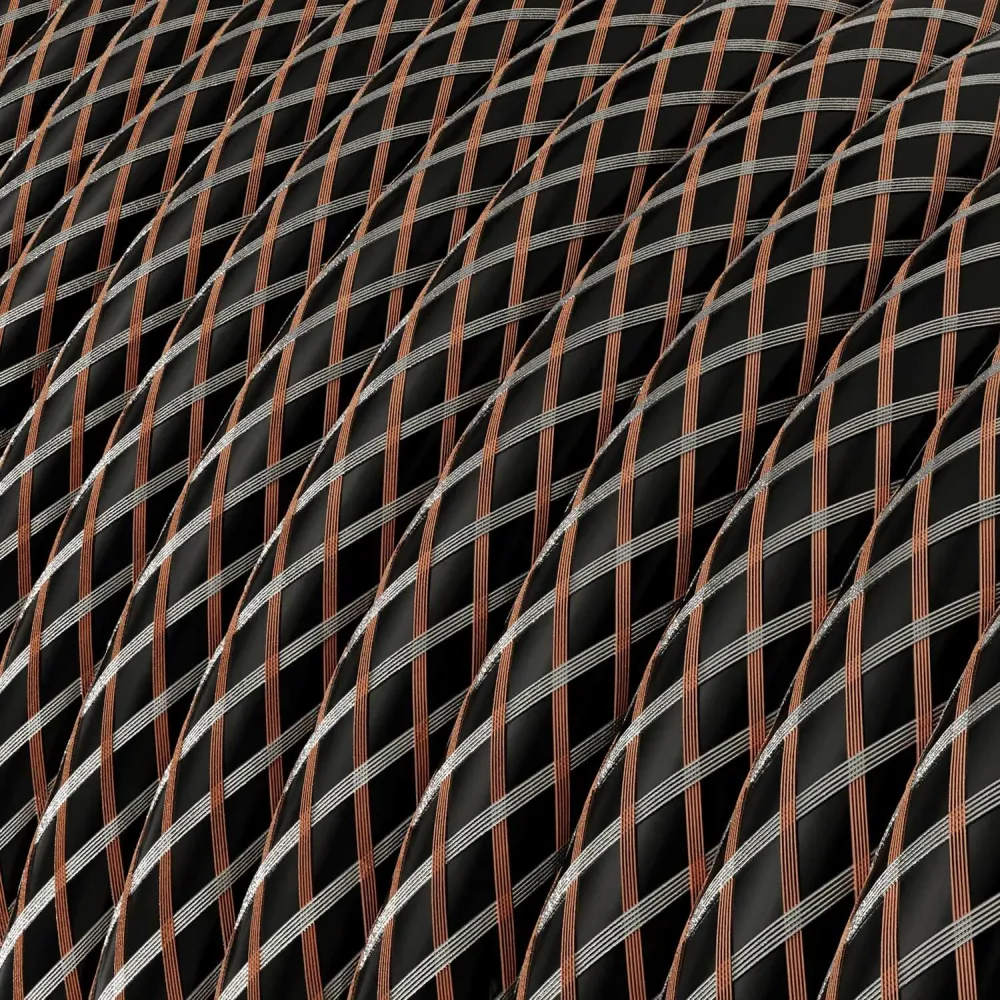 Fio elétrico Preto com malha em Cobre e Cobre estanhado - O Original Creative Cables, para as tuas lâmpadas - RR03