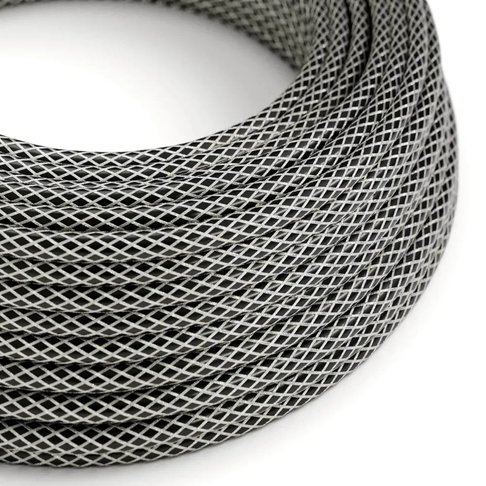 Fio elétrico Preto com malha em Cobre estanhado - L'Originale Creative Cables, para os teus projetos de iluminação - RR01