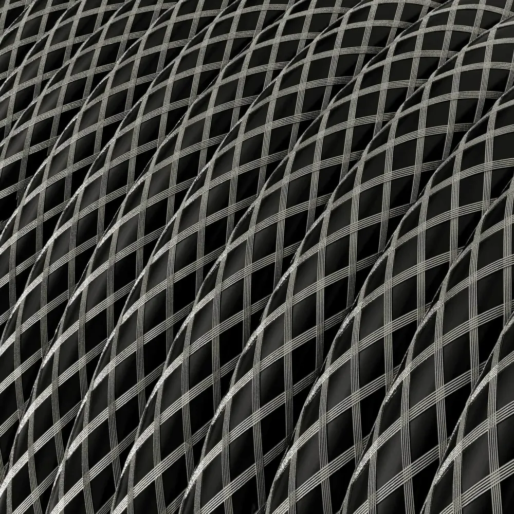 Fio elétrico Preto com malha em Cobre estanhado - L'Originale Creative Cables, para os teus projetos de iluminação - RR01