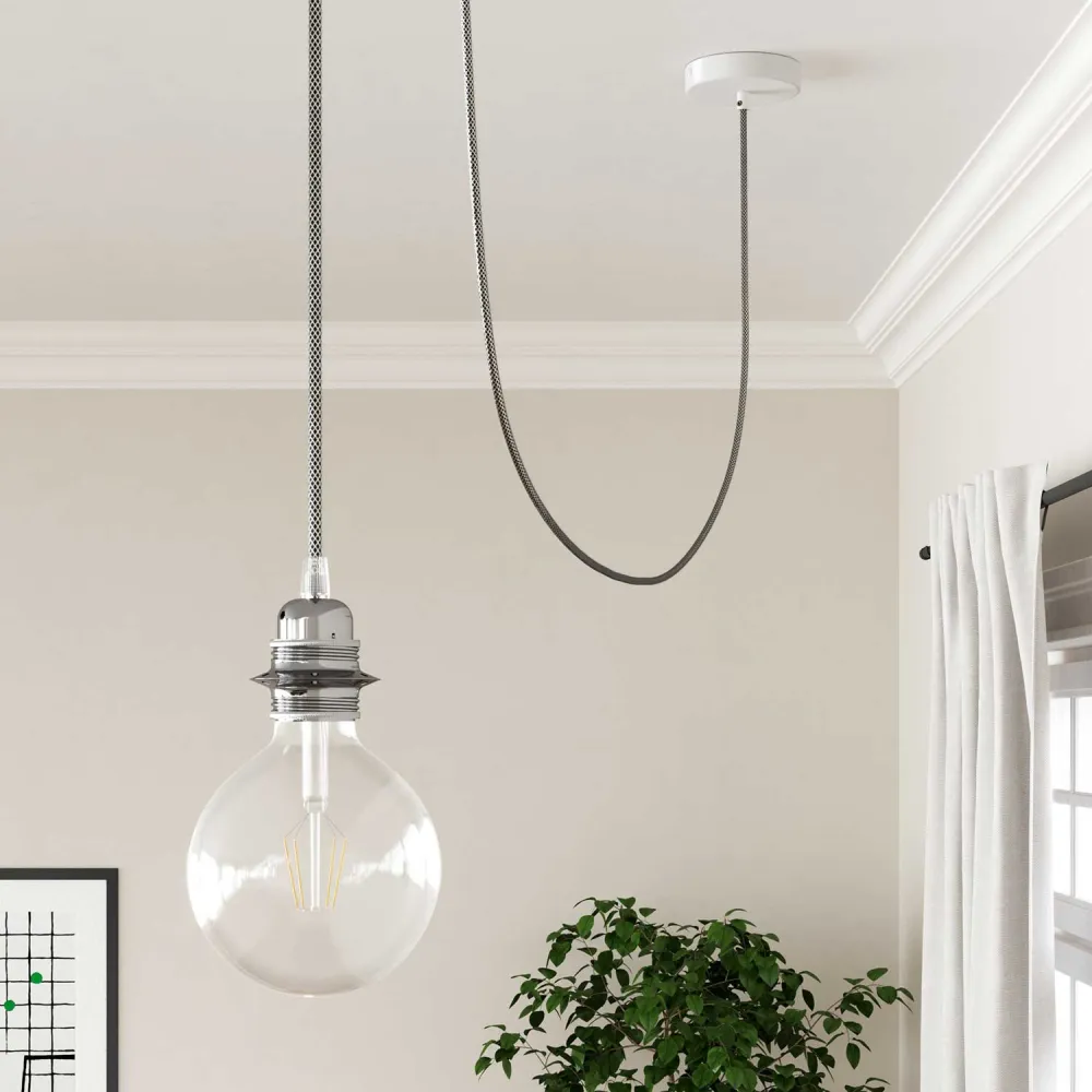 Fio elétrico Preto com malha em Cobre estanhado - L'Originale Creative Cables, para os teus projetos de iluminação - RR01