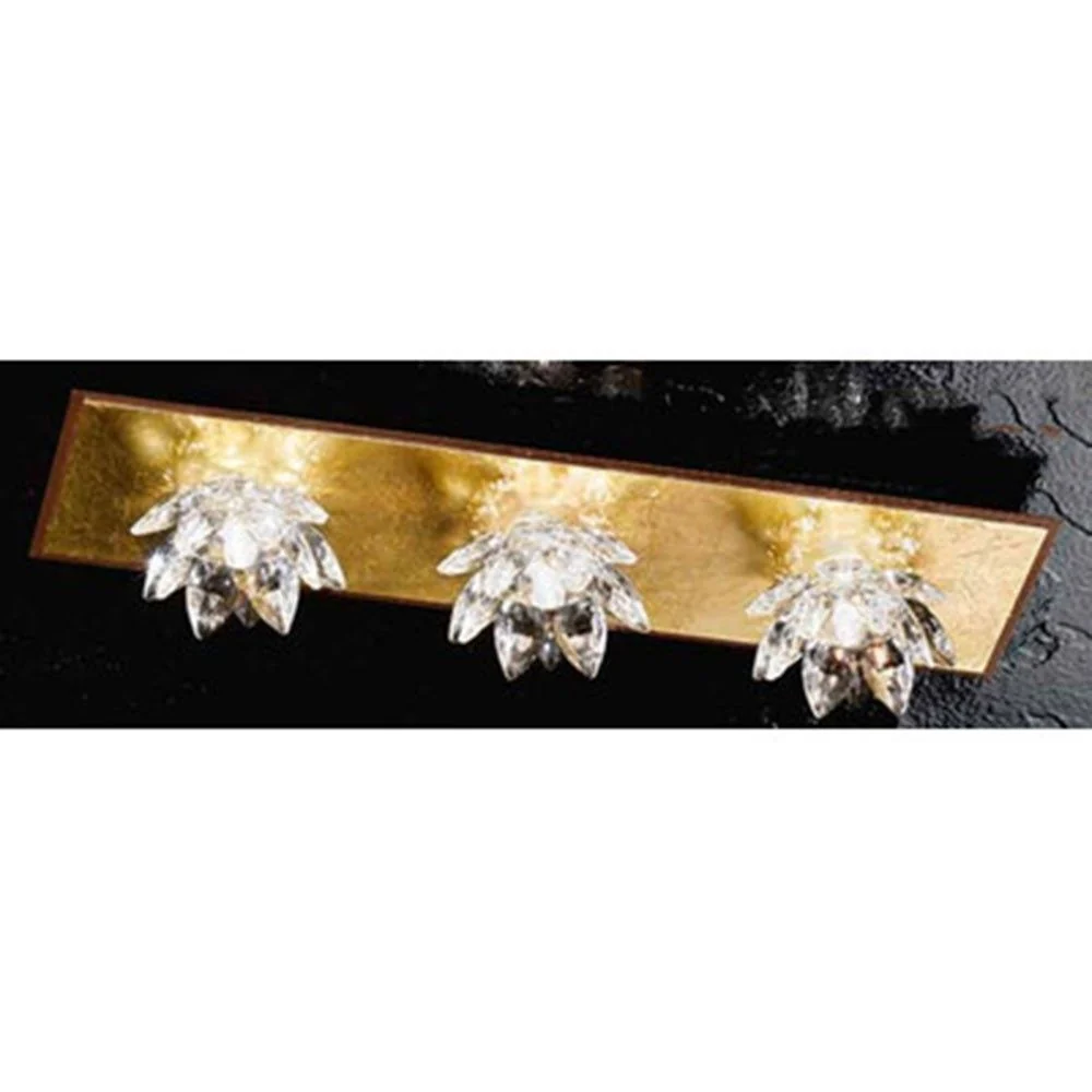 Fiore Cristallo Wall & teto Lâmpada de 3 lamentações Rússola de 4-Flame Rust Antique 40cm