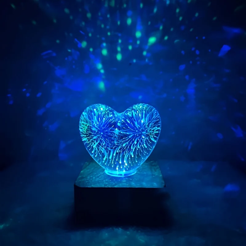 FireworkLight - Candeeiro Noturno 3D LED Coração de Amor Fogo de Artifício