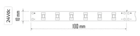 Fita LED 12W/MT 24V 1120Lm 3000K IP65 - ROLO 5 METROS
