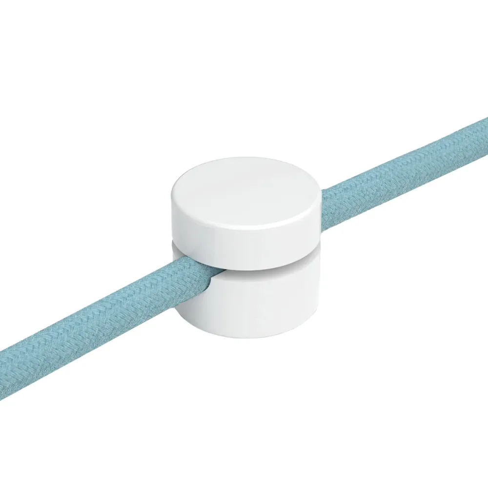 Fixação de Parede passacabo universal para cabo têxtil para iluminação 2x0,75 e 3x0,75 - Branco