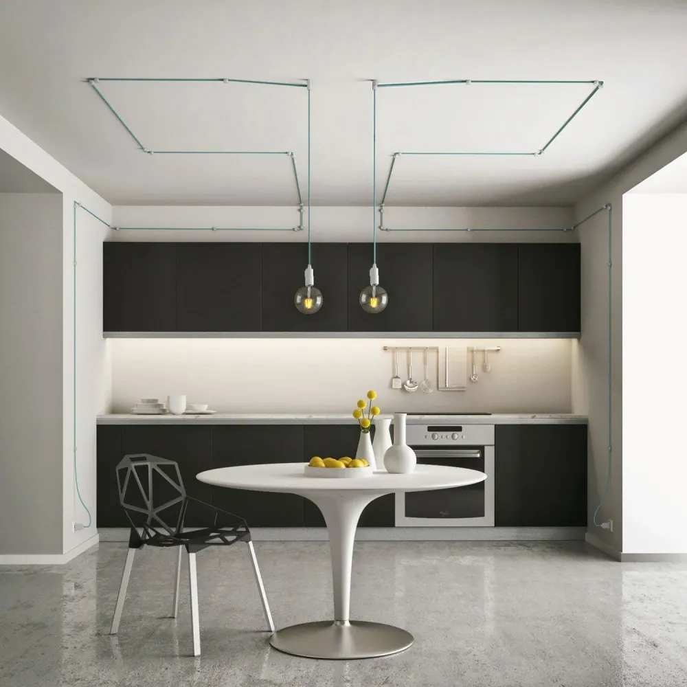 Fixação de Parede passacabo universal para cabo têxtil para iluminação 2x0,75 e 3x0,75 - Branco