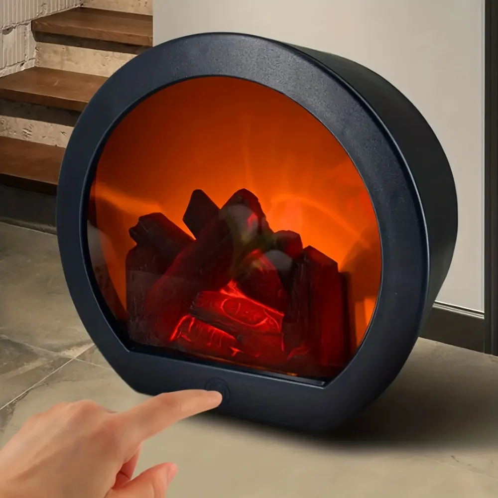 FlameGlow - Lâmpada de Chama de Carvão Simulada com Decoração de Estilo Retro
