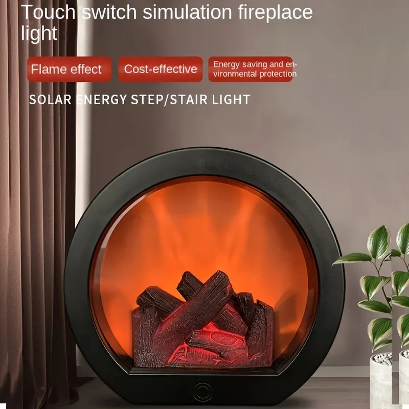 FlameGlow - Lâmpada de Chama de Carvão Simulada com Decoração de Estilo Retro