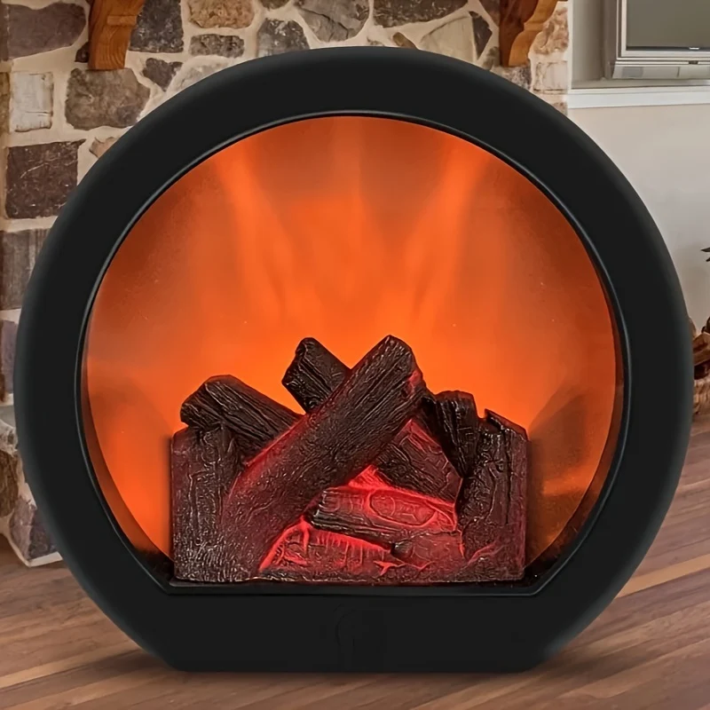 FlameGlow - Lâmpada de Chama de Carvão Simulada com Decoração de Estilo Retro