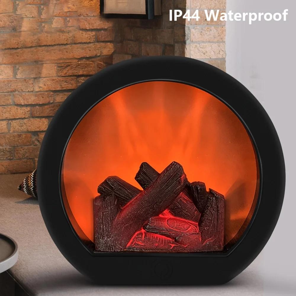 FlameGlow - Lâmpada de Chama de Carvão Simulada com Decoração de Estilo Retro