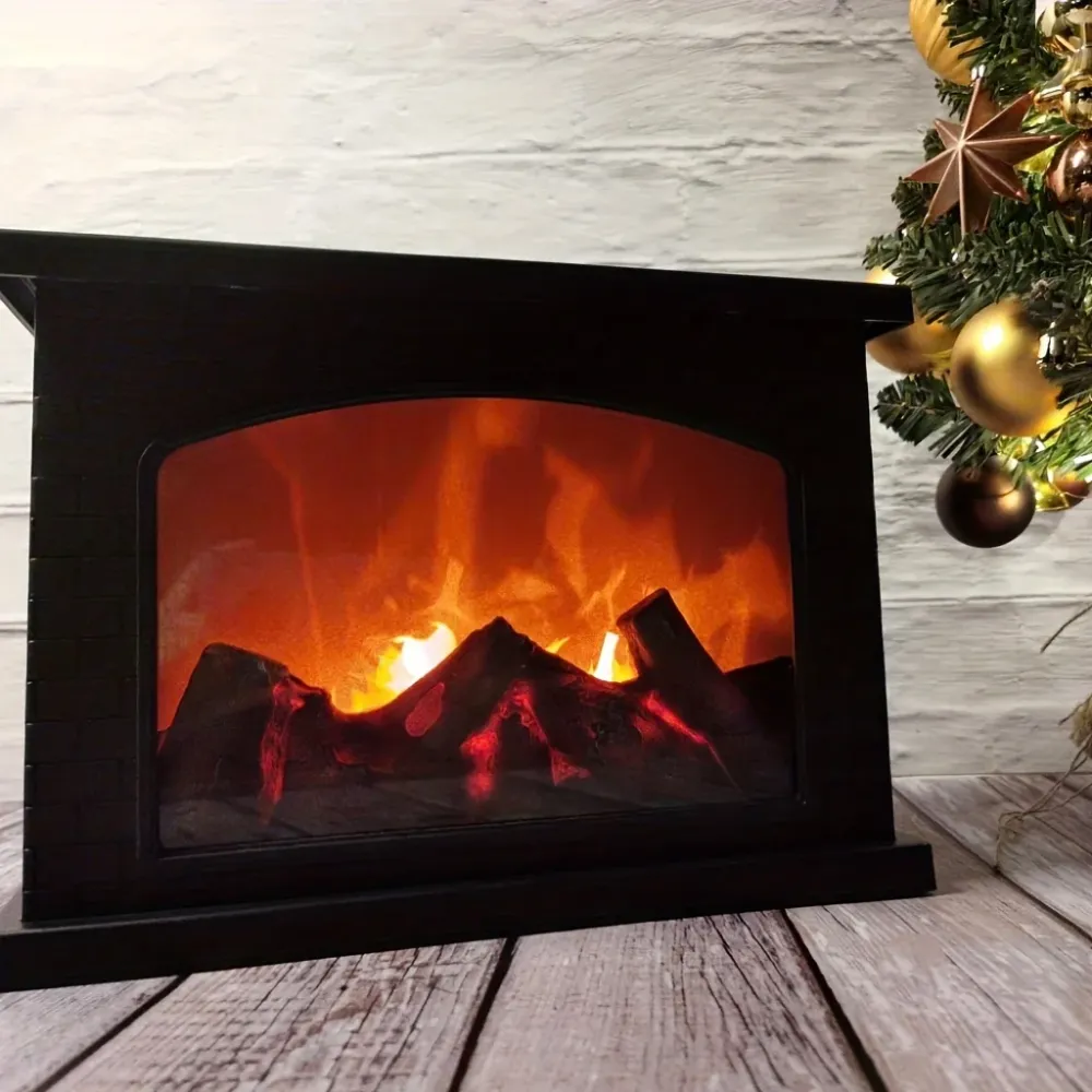 FlameGlow - Simulador de Lareira com Luz de Carvão Retro Decoração para Interior e Jardim