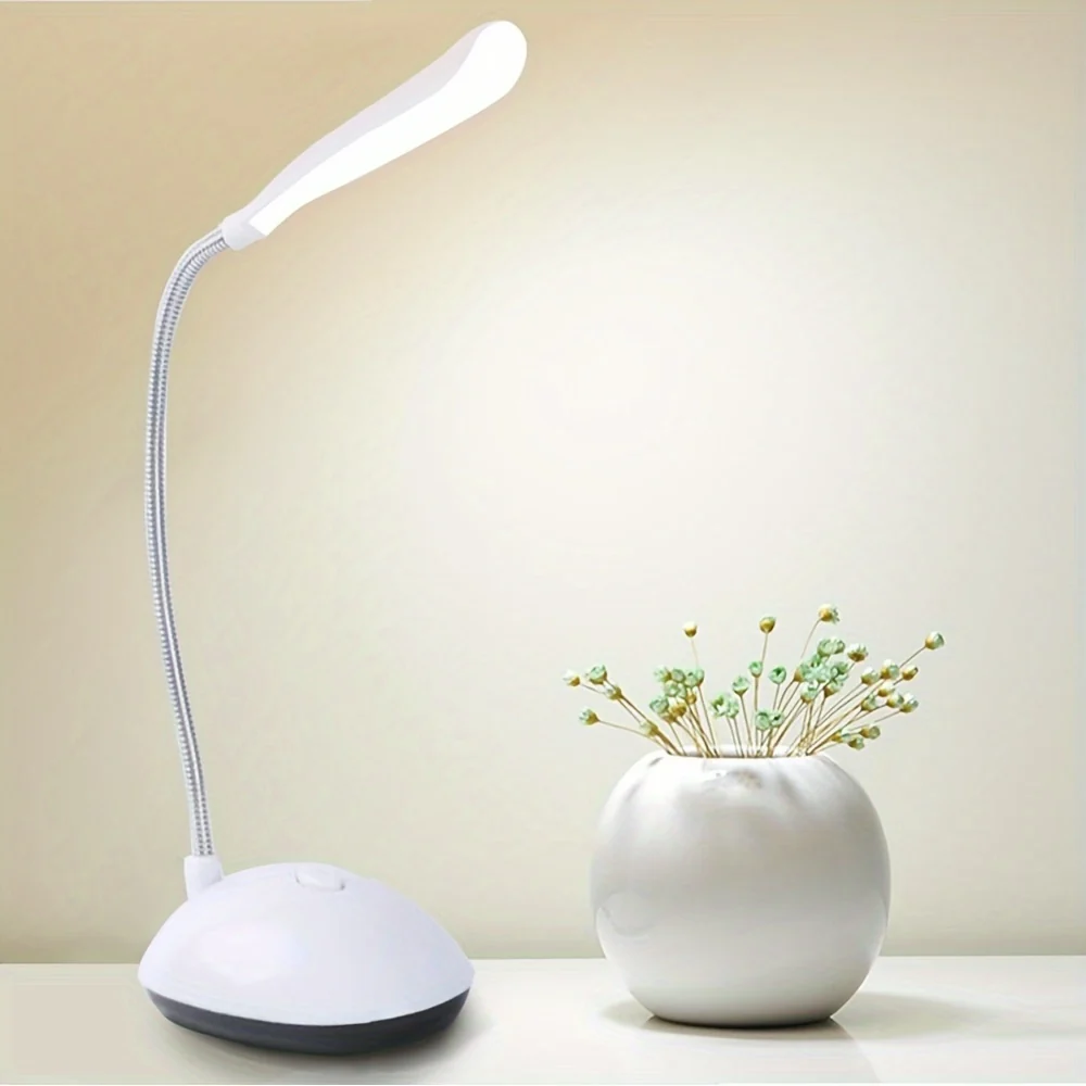 FlexiGlow - Candeeiro de Secretária com Pescoço de Cisne LED Pilhas AAA para Proteção dos Olhos
