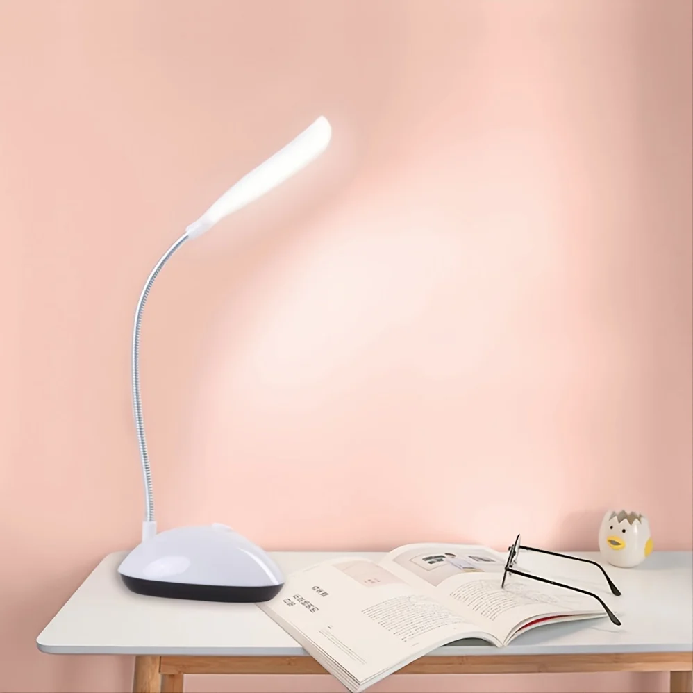 FlexiGlow - Candeeiro de Secretária com Pescoço de Cisne LED Pilhas AAA para Proteção dos Olhos