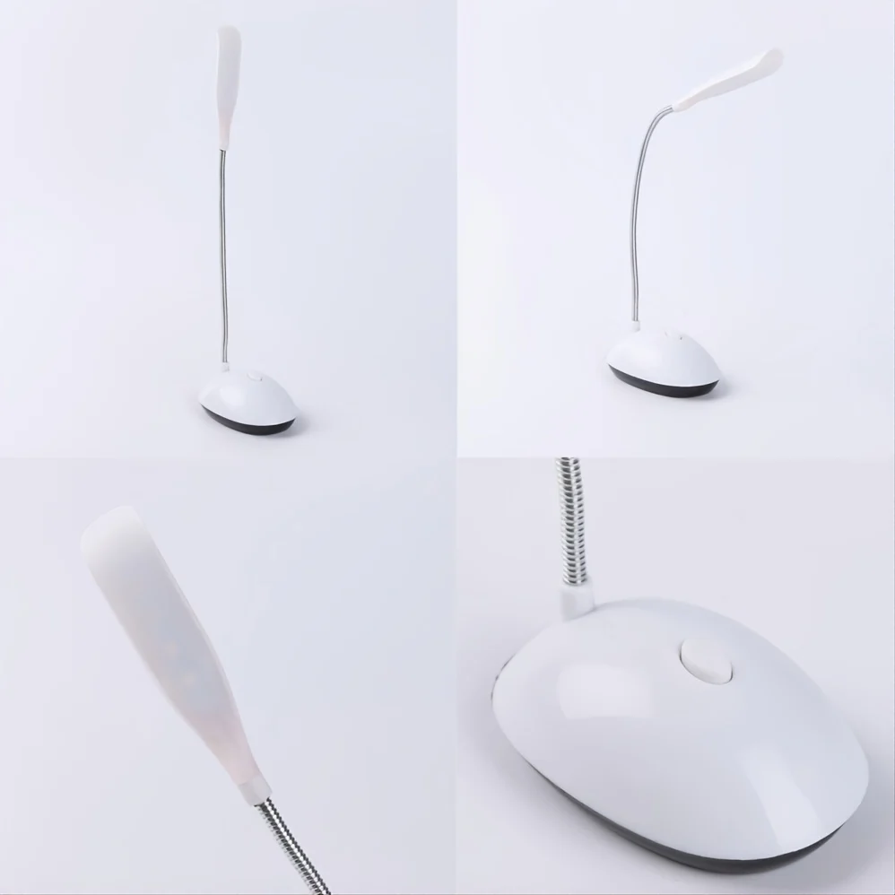 FlexiGlow - Candeeiro de Secretária com Pescoço de Cisne LED Pilhas AAA para Proteção dos Olhos