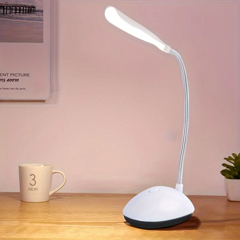 FlexiGlow - Candeeiro de Secretária com Pescoço de Cisne LED Pilhas AAA para Proteção dos Olhos
