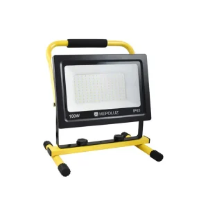 Foco projetor LED com suporte 100W 6000K Hepoluz