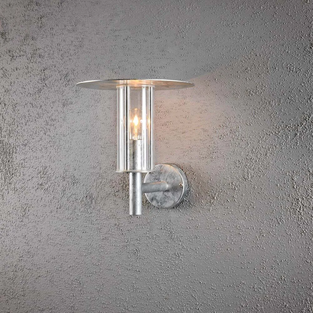 ço galvanizado de lâmpada de parede externa da moda, vidro de policarbonato transparente