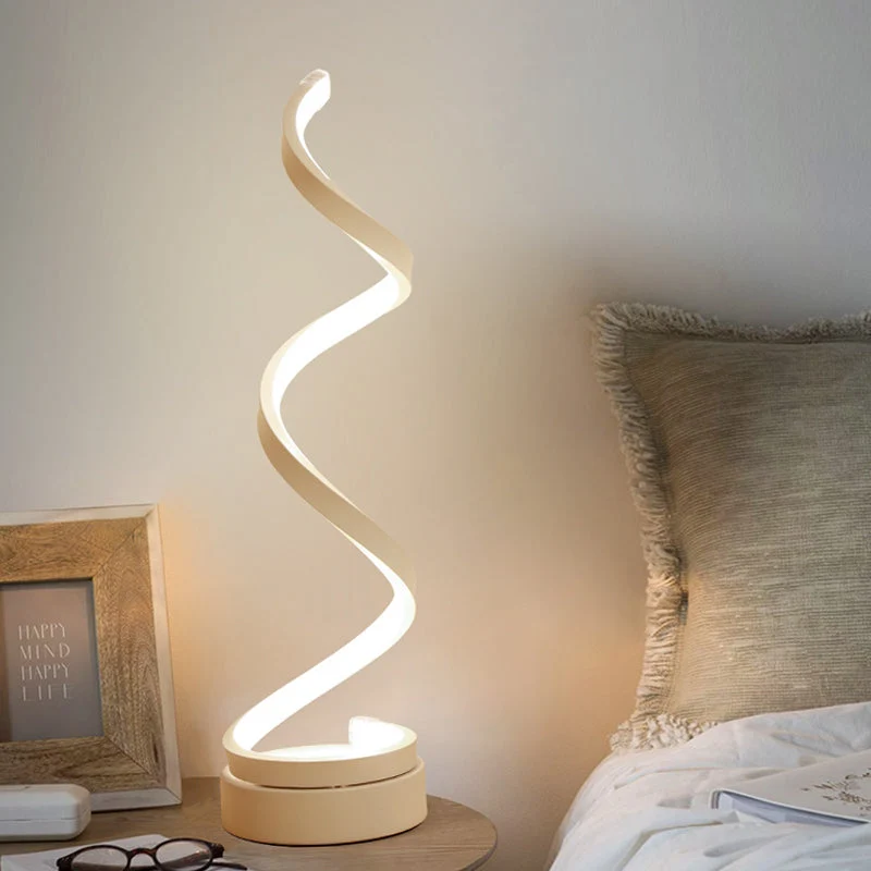 GloBulb - Candeeiro de mesa moderno com desenho de espiral LED