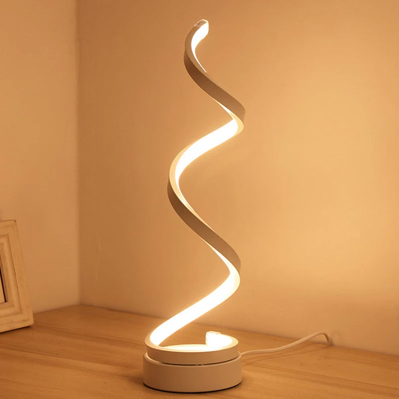 GloBulb - Candeeiro de mesa moderno com desenho de espiral LED