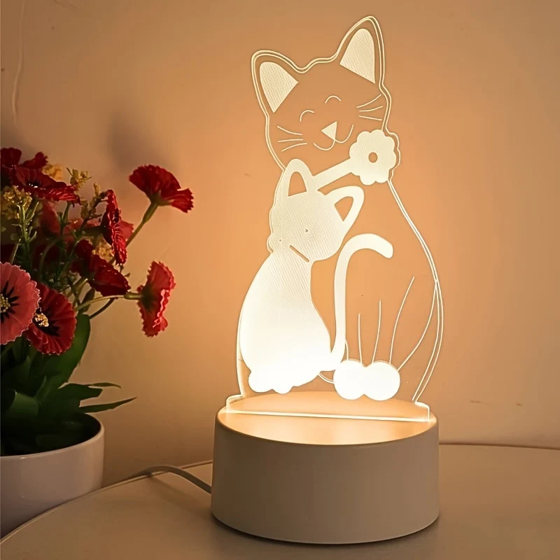 GlowPair - Par de Gatos Art Déco com Dimmer Candeeiro de Mesa Noturno