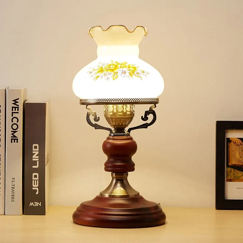 GlowSophie - Candeeiro de Mesa em Urna Castanho Vermelho Escuro