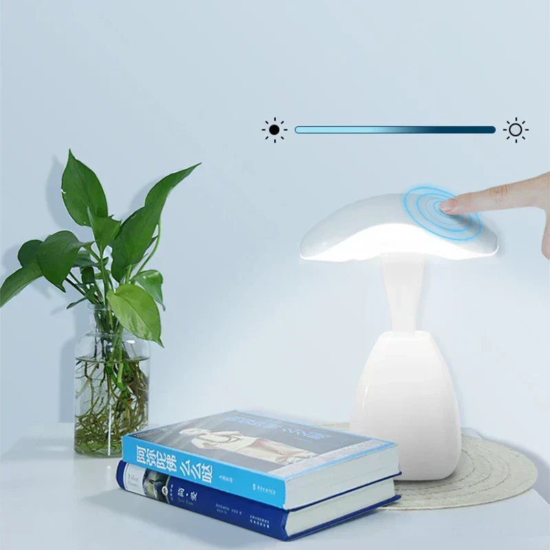 GlowTouch - Candeeiro Noturno LED com Controlo Tátil, Candeeiro de Mesa Regulável para Quarto e Escritório