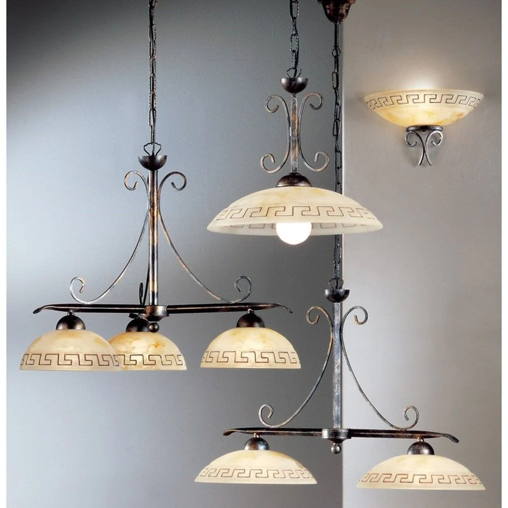 Greca 3-Flame Black and Gold Silver Ø 65cm