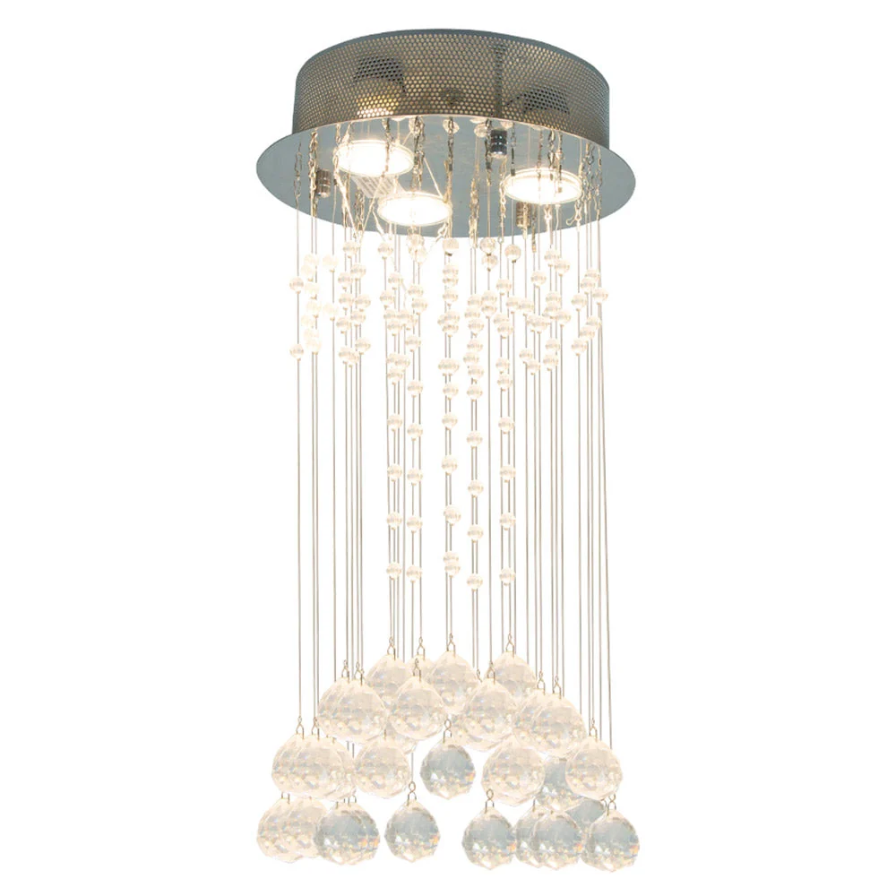 Lámpara Colgante, Cromo y Cristal, 3 Luces Grupo Lumimexico