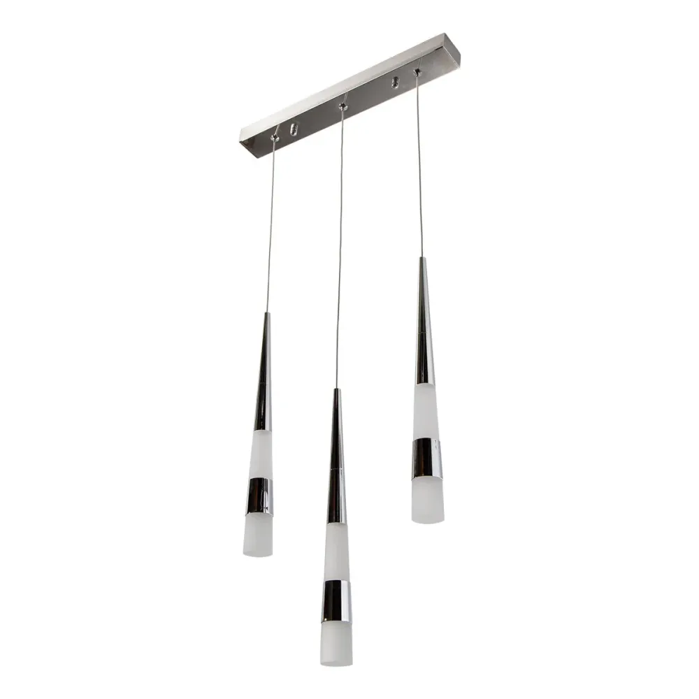 Lámpara Colgante Led, Cromo, 3 Luces Olona Grupo Lumimexico
