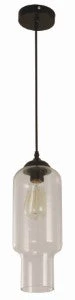 Lámpara Colgante, Negro y Transparente, 1 Luz, 60W, E27 Grupo Lumimexico
