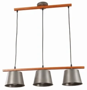 Lámpara Colgante Techo Vintage Madera E27 40w 3 Luces Grupo Lumimexico