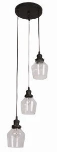 Lámpara De Techo Colgante Negro E27 60w 3 Luces Grupo Lumimexico