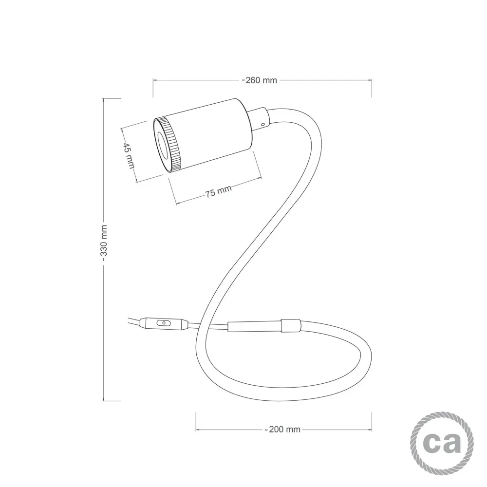 GU1d-one Pastel Candeeiro articulado sem base com mini foco LED e ficha UK - Mostarda