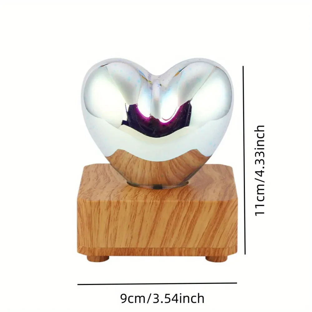 HeartGlow - Candeeiro Noturno LED 3D Coração, Iluminação Ambiente Alimentada por USB