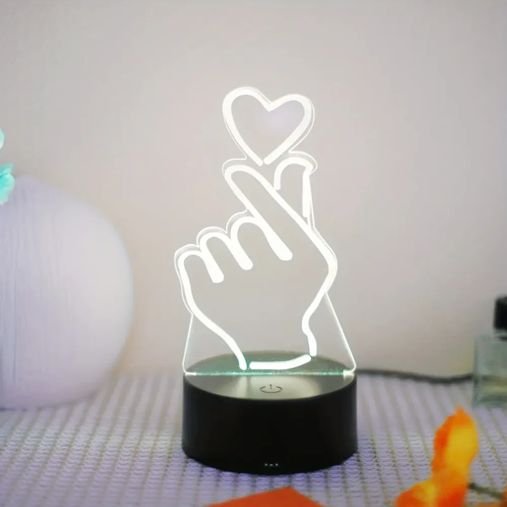 IllumiHeart - Candeeiro Noturno LED de 7 cores com Controlo Tátil