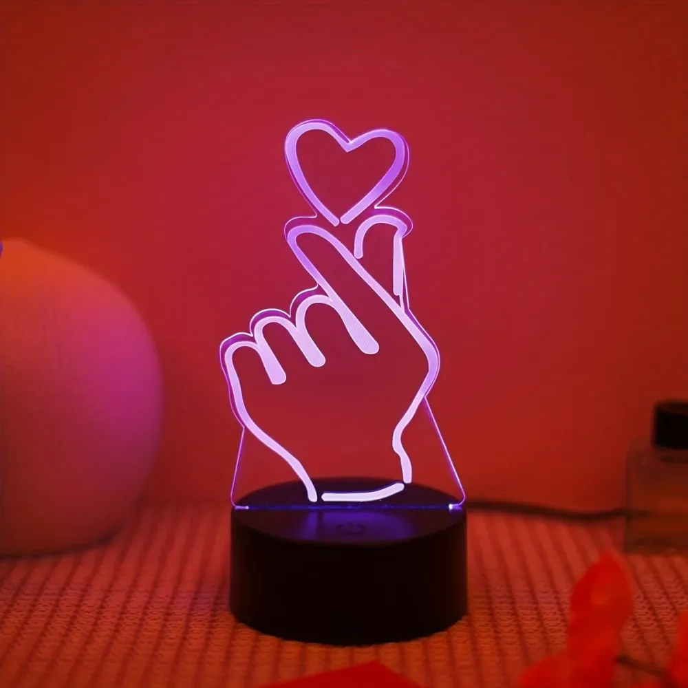 IllumiHeart - Candeeiro Noturno LED de 7 cores com Controlo Tátil