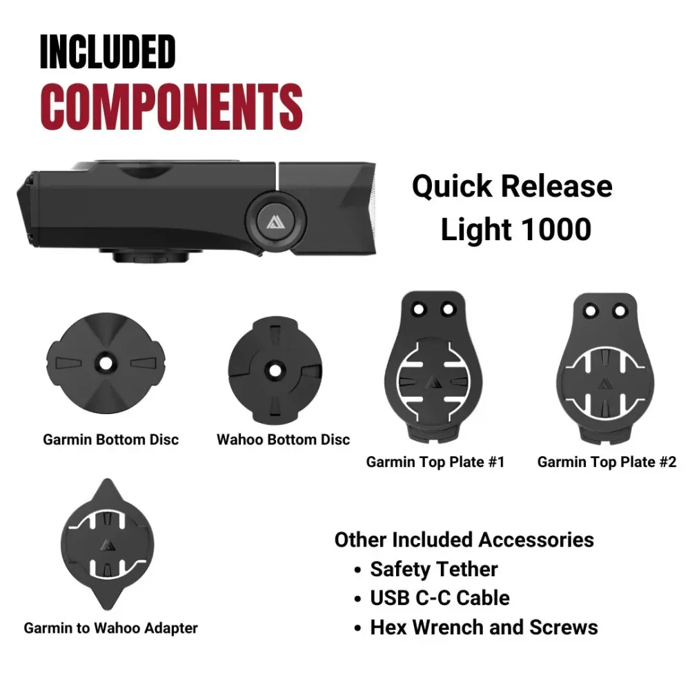 Iluminação frontal KOM CYCLING QUICK RELEASE LIGHT 1000