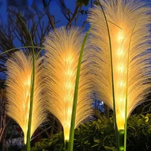 Iluminação de Jardim Exterior Solar em Junco Decorativa