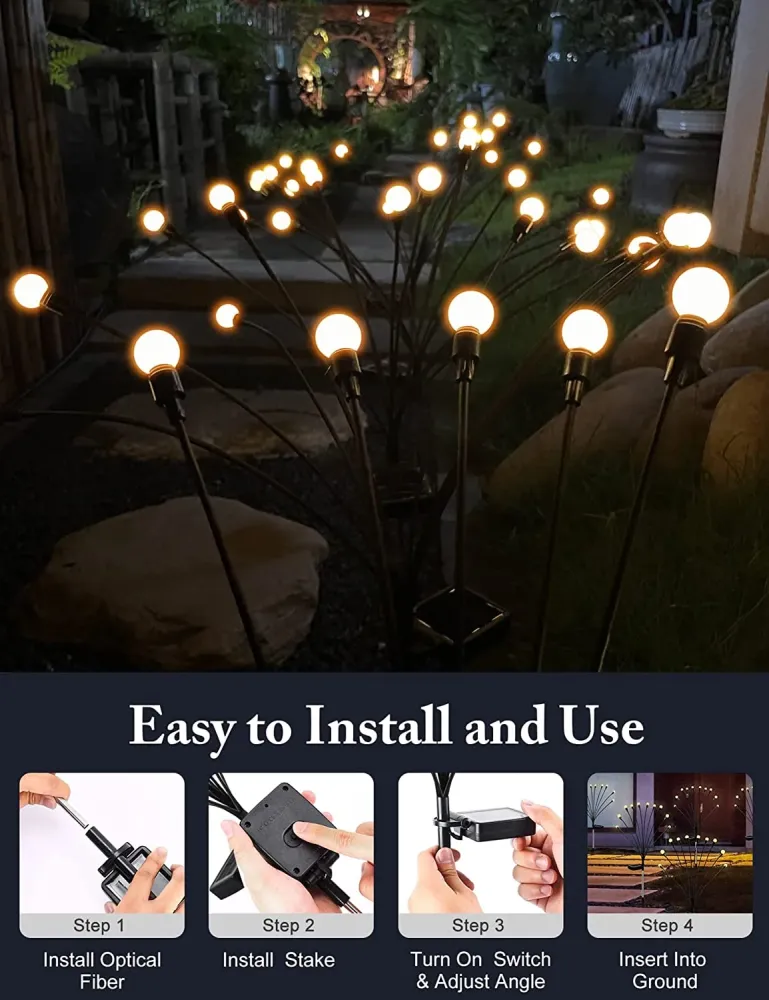 Iluminação de Jardim Vaga-lume Energia Solar - 10 Lâmpadas LED